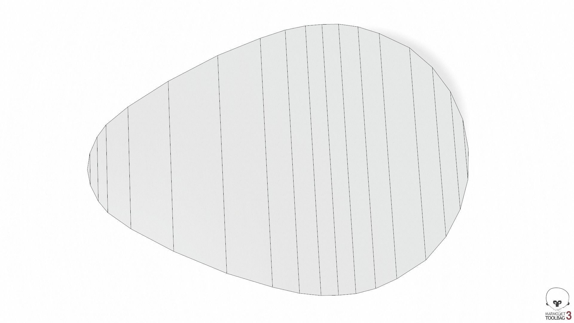 Article Amoeba Wood Coffee Table Lowpoly model Low-poly 3D model_13