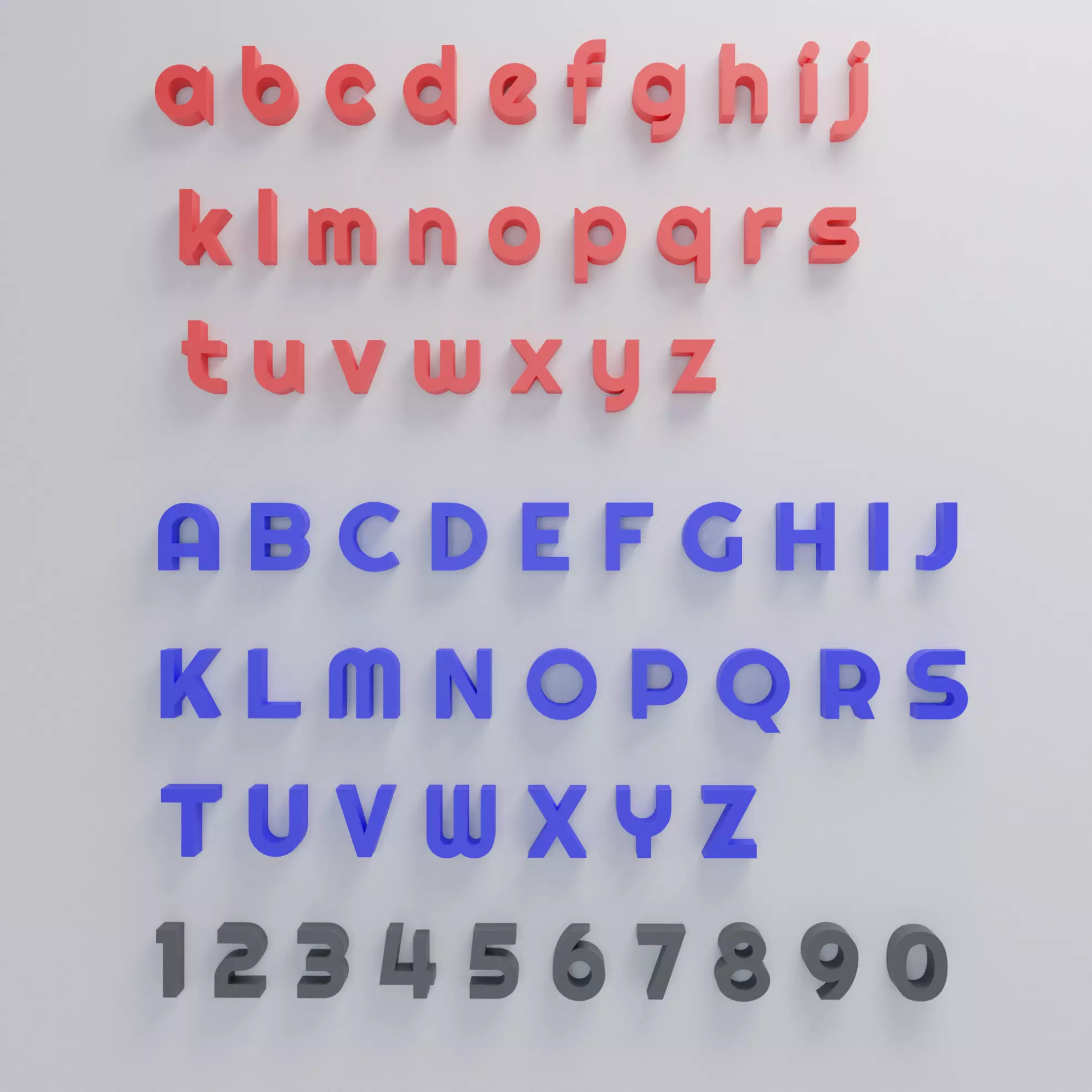 Alphabet style 8 base mesh 3D model_0