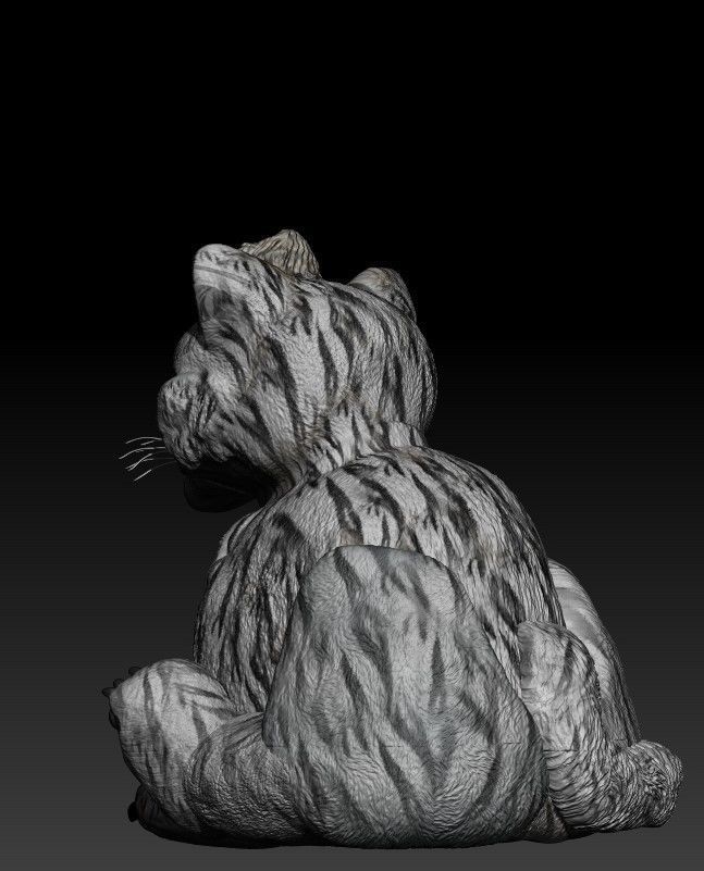 cat white tiger baby 3D print model_8
