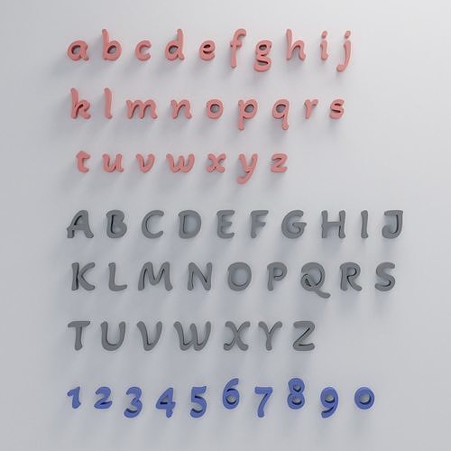Alphabet style 9 base mesh 3D model
