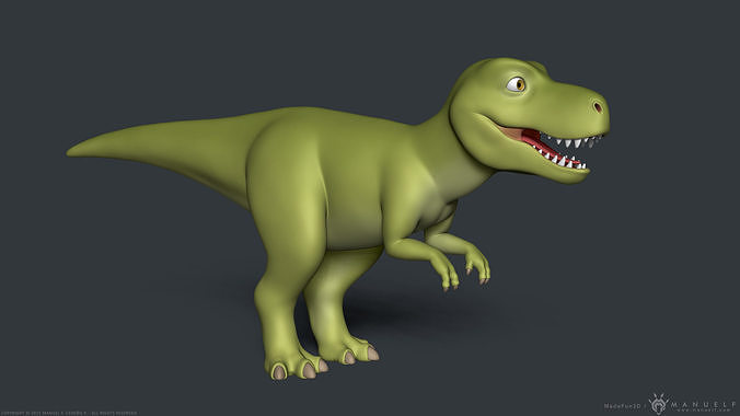 Stylized Cartoon Tyrannosaurus T-Rex Dinosaur 3D model
