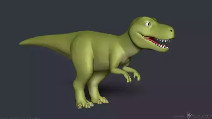 Stylized Cartoon Tyrannosaurus T-Rex Dinosaur 3D model