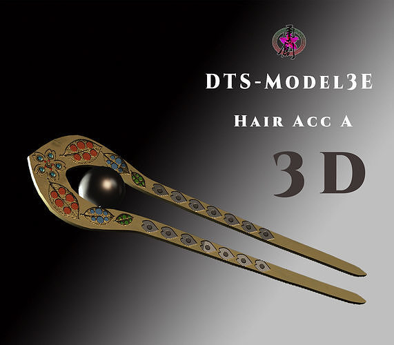 DTS - Model3E - Hair Acc B Low-poly 3D model
