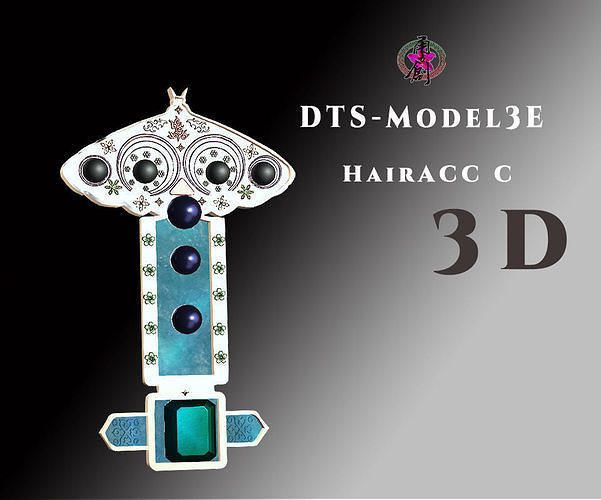 DTS - Model3E - HairAcc C Low-poly 3D model