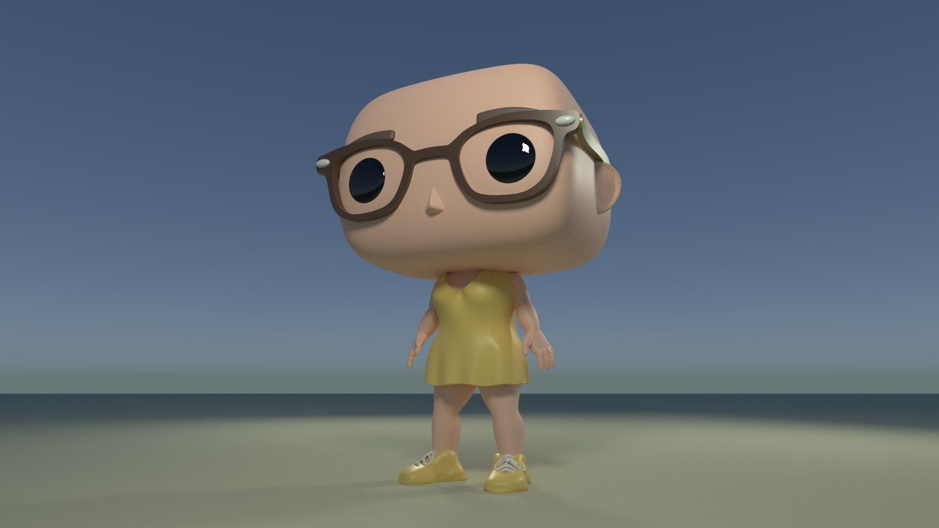 DIY Custom Pop Girl Glasses 3D Print Customizable 3D print model_1