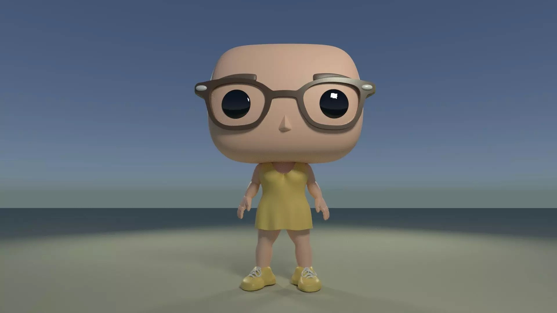 DIY Custom Pop Girl Glasses 3D Print Customizable 3D print model_0