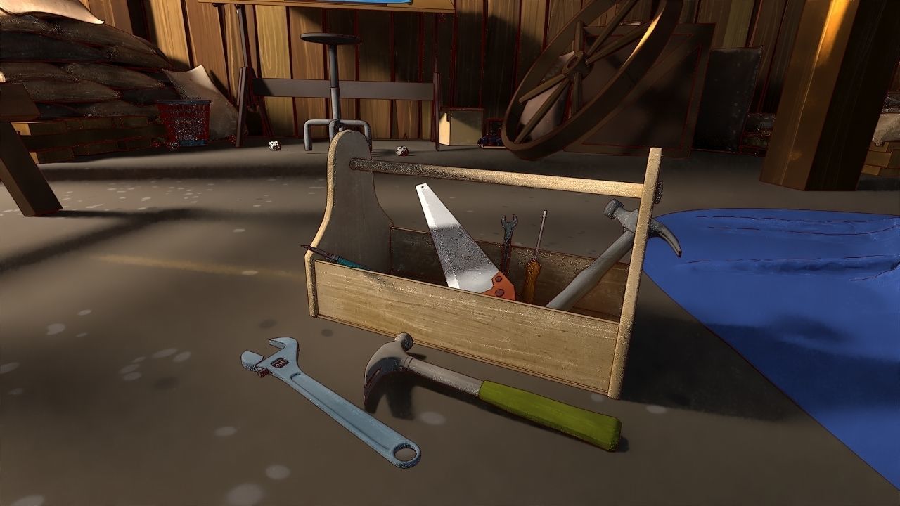 pack Old barn for 3D and 2D animation Cartoon Low-poly 3D model_6