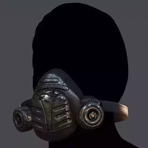 Gas mask helmet 3d model scifi Low-poly 
