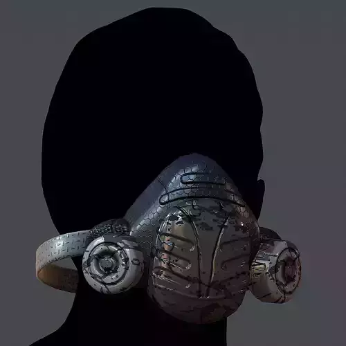 Gas mask helmet 3d model scifi Low-poly Low-poly 3D model