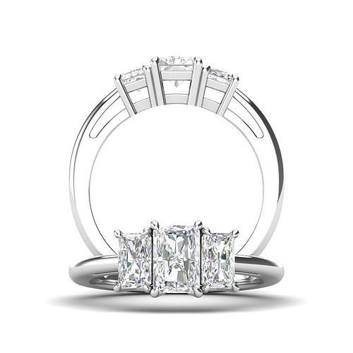 Three stone ring - JF034 3D print model