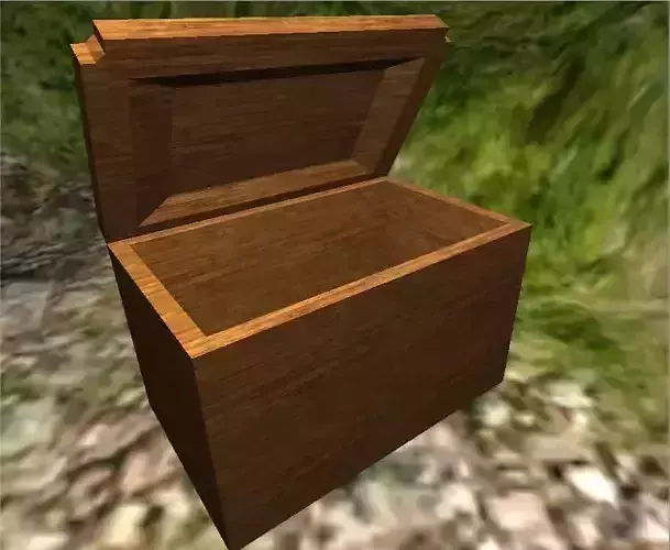 Wooden Chest Low-poly 3D model