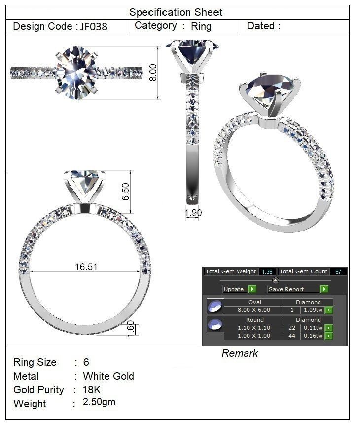 Solitaire ring - JF038 3D print model_13