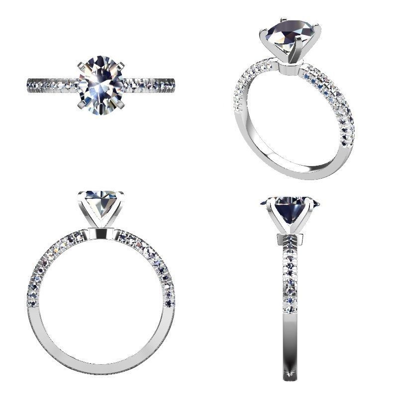 Solitaire ring - JF038 3D print model_12