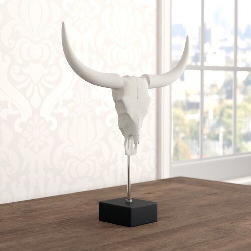 White-Black Buffalo Skull Penncross Bust 3D model_3