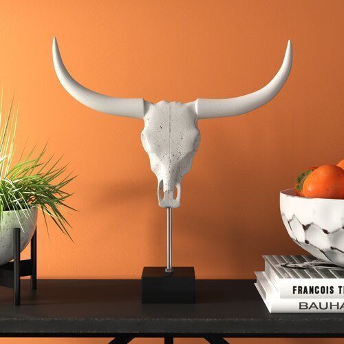 White-Black Buffalo Skull Penncross Bust 3D model_1