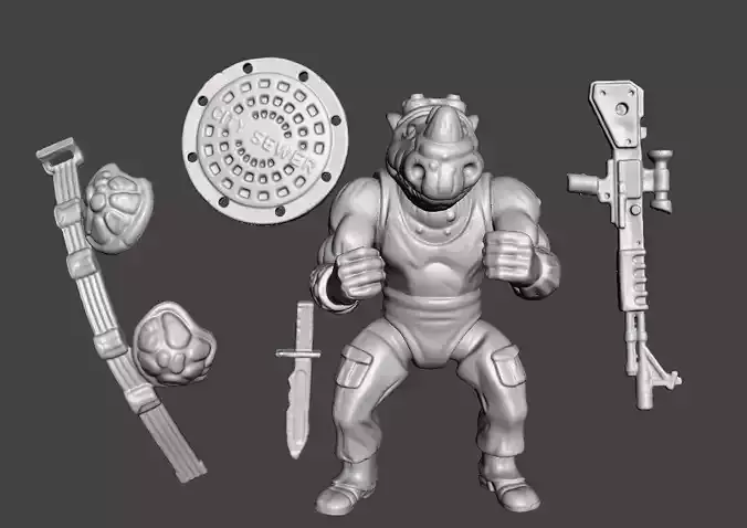 ROCKSTEADY VINTAGE TMNT TEENAGE MUTANT NINJA TURTLES COMPLET