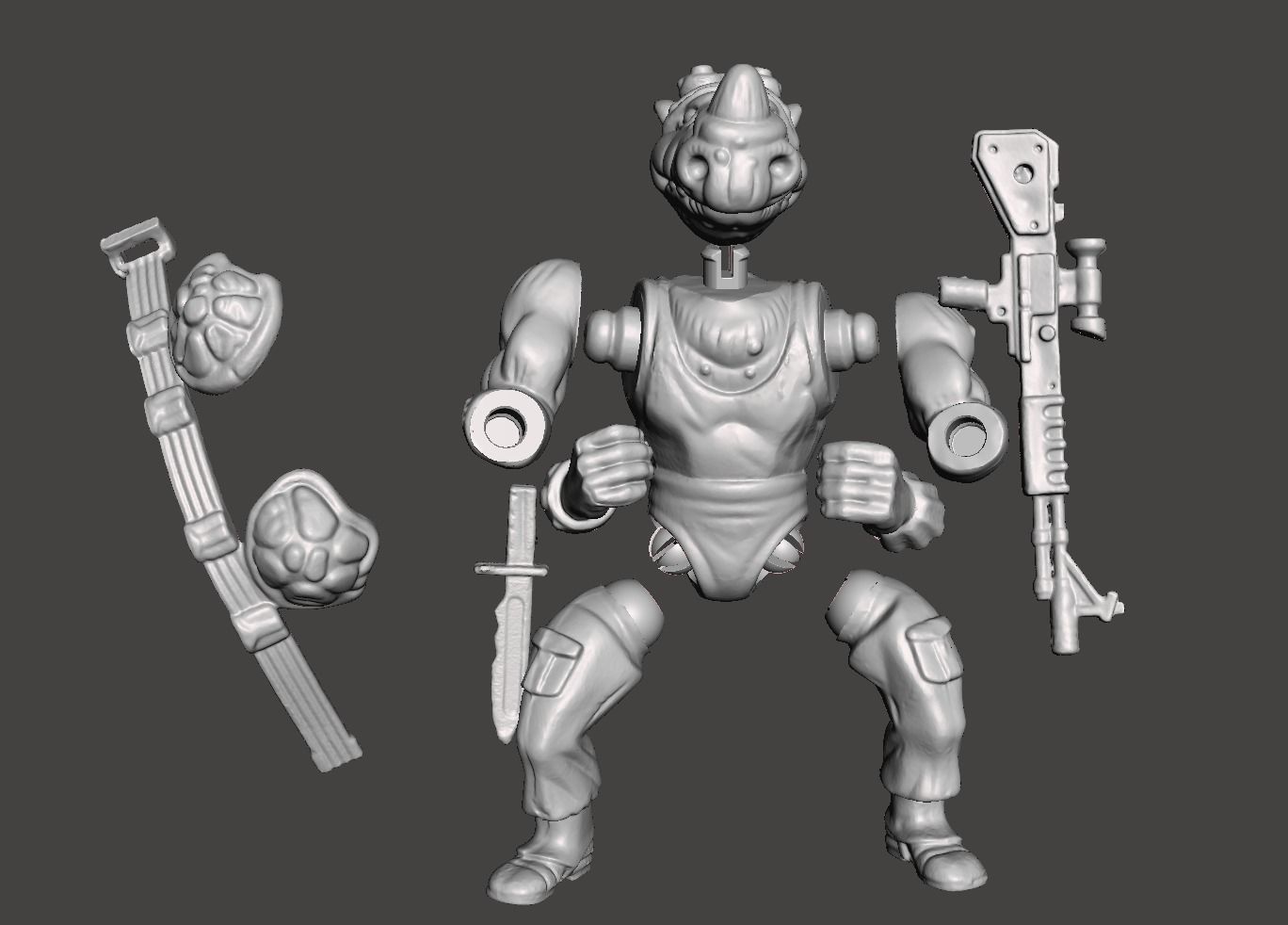 ROCKSTEADY VINTAGE TMNT TEENAGE MUTANT NINJA TURTLES COMPLET 3D print model_5