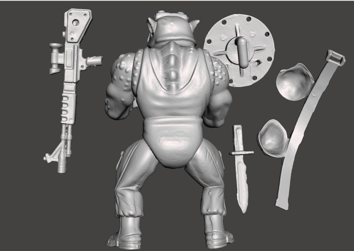 ROCKSTEADY VINTAGE TMNT TEENAGE MUTANT NINJA TURTLES COMPLET 3D print model_2