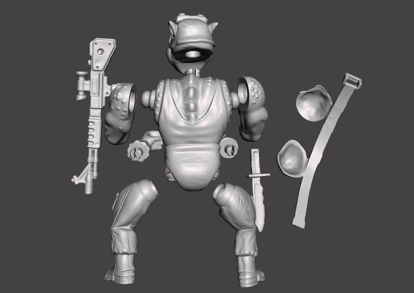 ROCKSTEADY VINTAGE TMNT TEENAGE MUTANT NINJA TURTLES COMPLET 3D print model_6