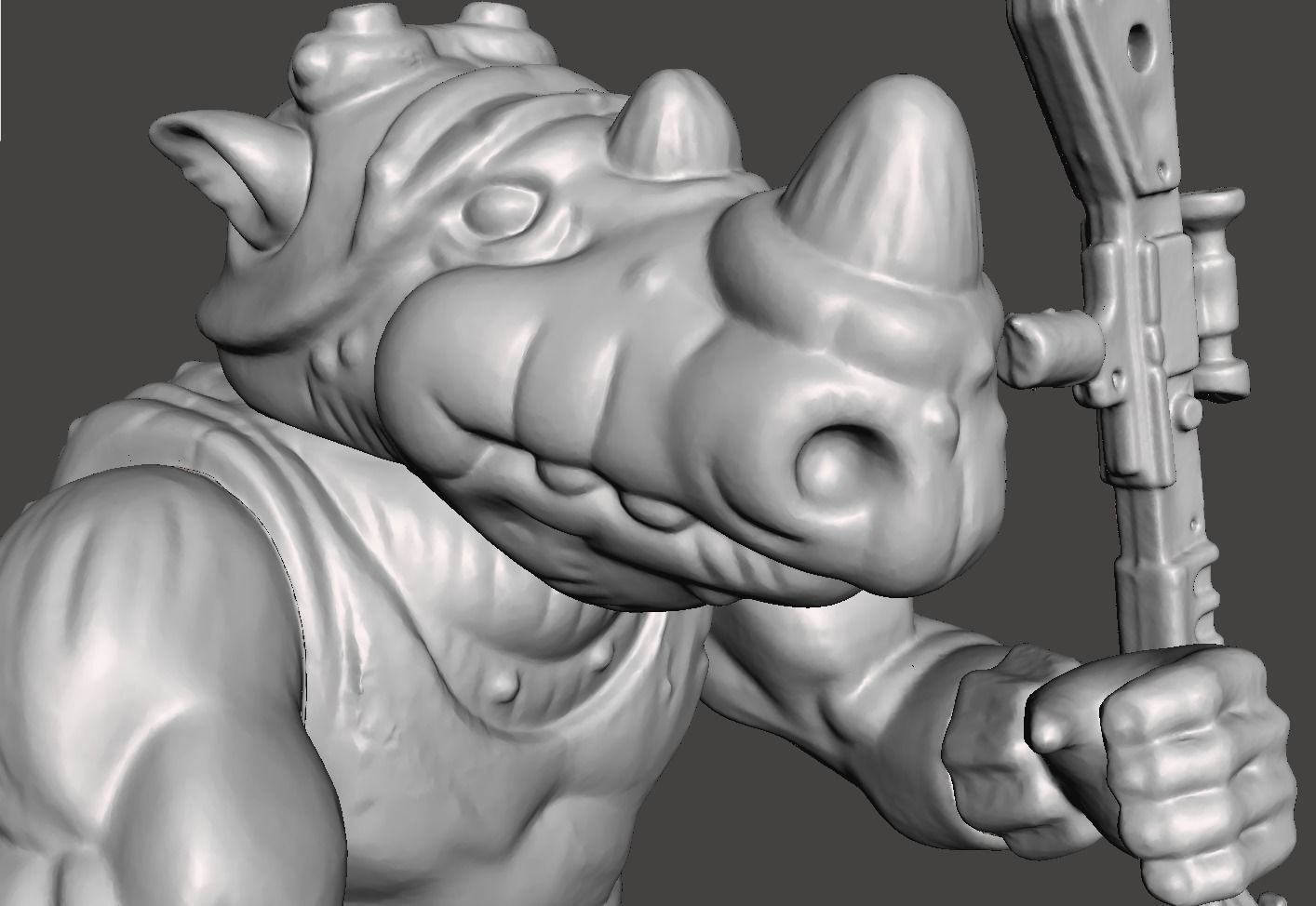 ROCKSTEADY VINTAGE TMNT TEENAGE MUTANT NINJA TURTLES COMPLET 3D print model_4