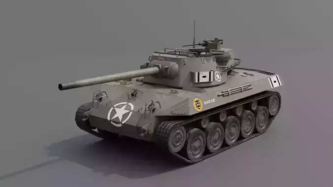 M18 Black Cat Tank Destroyer Low-poly 3D model