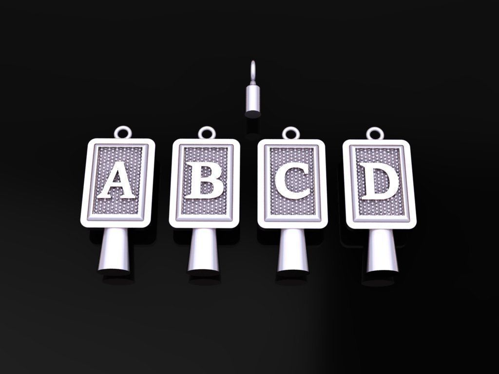 Antique Vintage Style Box Rectangle Letter Frame Pendant STYLE 4 3D print model_8