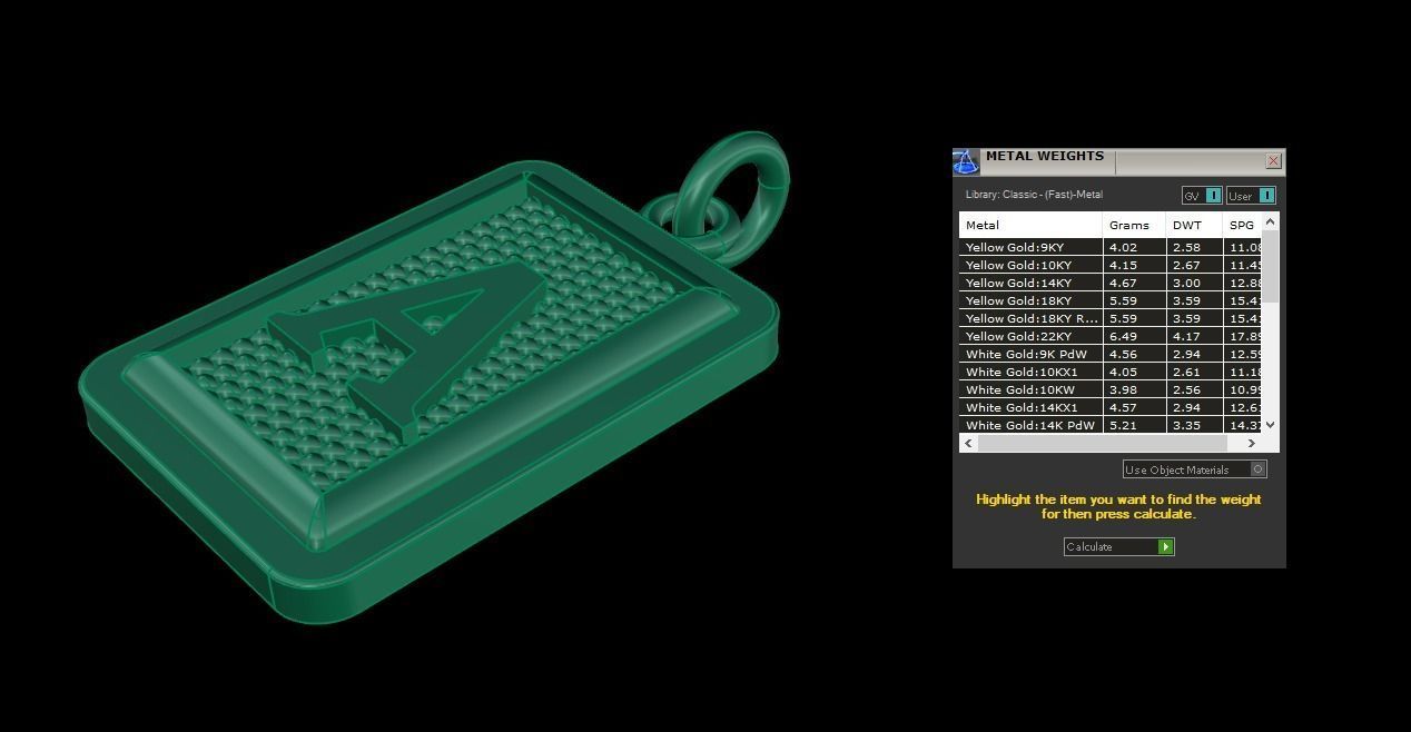 Antique Vintage Style Box Rectangle Letter Frame Pendant STYLE 4 3D print model_12