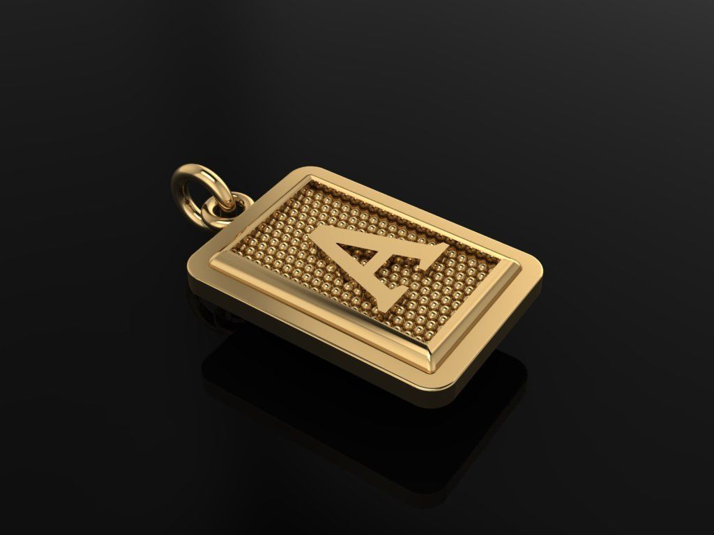 Antique Vintage Style Box Rectangle Letter Frame Pendant STYLE 4 3D print model_5