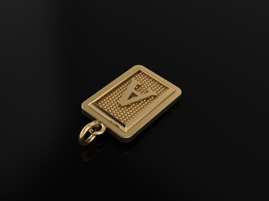 Antique Vintage Style Box Rectangle Letter Frame Pendant STYLE 4 3D print model_6