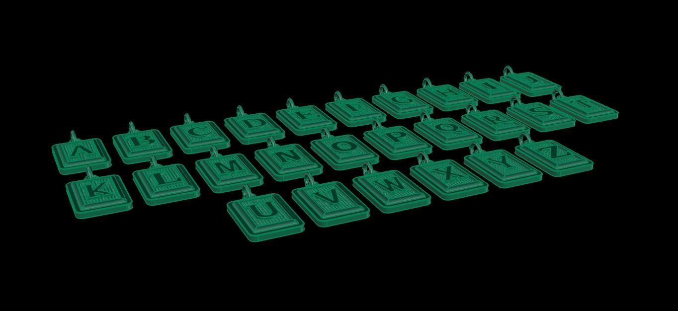 Antique Vintage Style Box Rectangle Letter Frame Pendant STYLE 4 3D print model_16