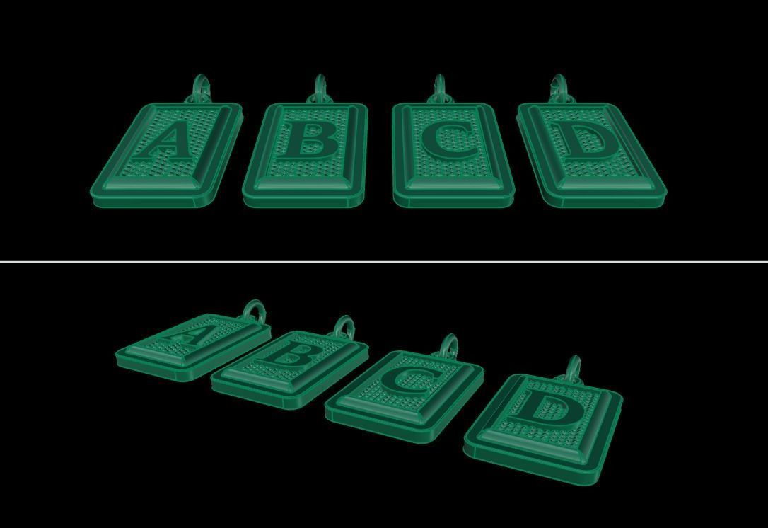 Antique Vintage Style Box Rectangle Letter Frame Pendant STYLE 4 3D print model_17