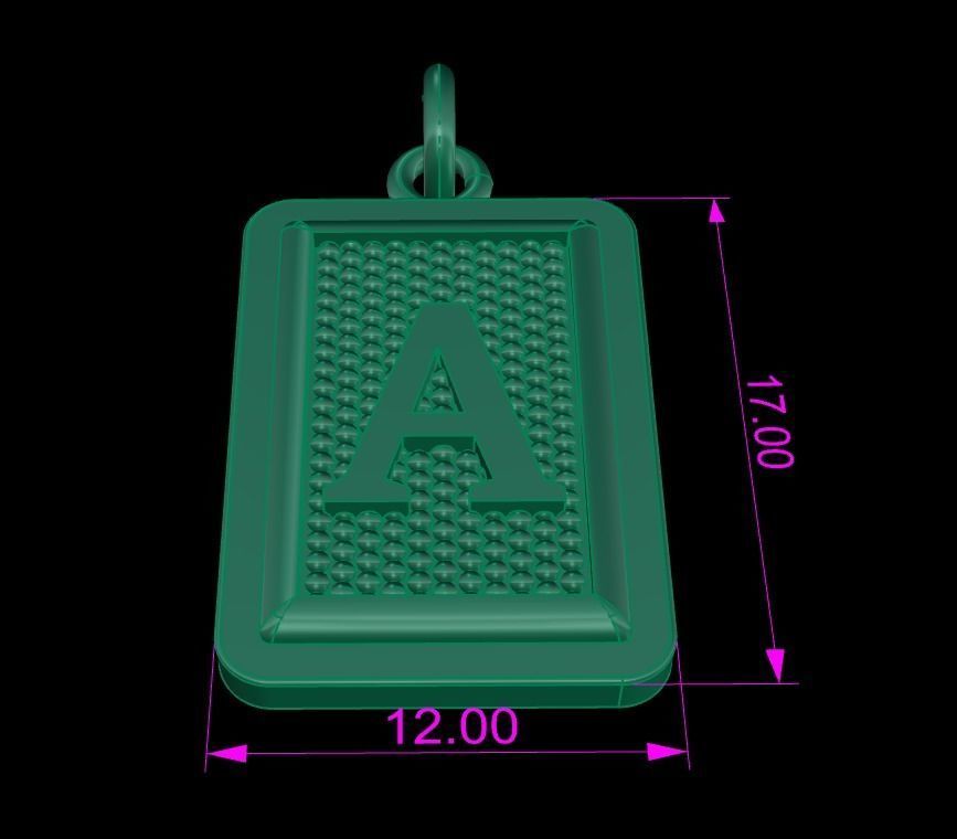 Antique Vintage Style Box Rectangle Letter Frame Pendant STYLE 4 3D print model_14