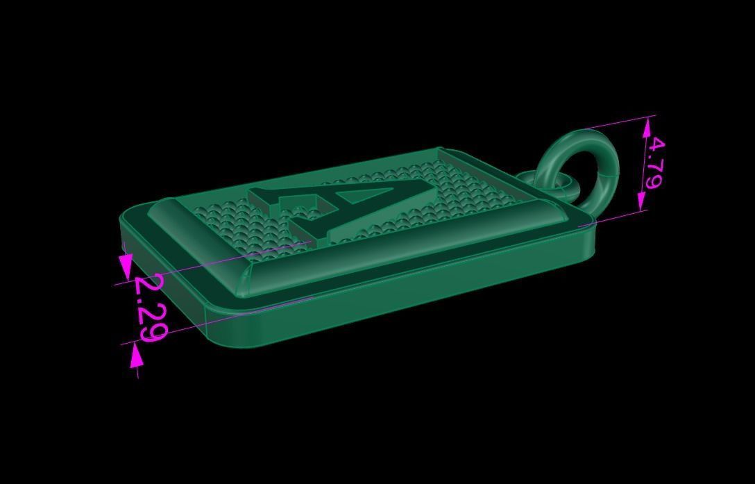 Antique Vintage Style Box Rectangle Letter Frame Pendant STYLE 4 3D print model_13