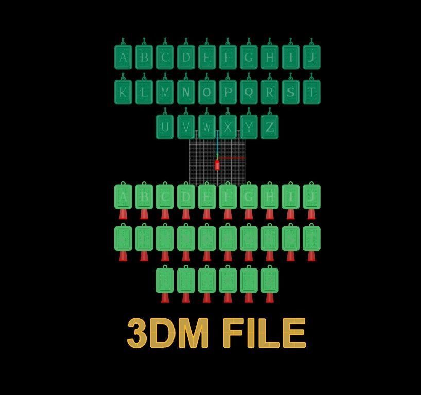 Antique Vintage Style Box Rectangle Letter Frame Pendant STYLE 4 3D print model_10