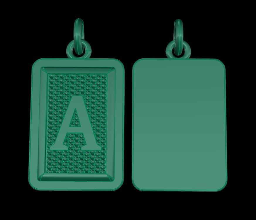 Antique Vintage Style Box Rectangle Letter Frame Pendant STYLE 4 3D print model_19