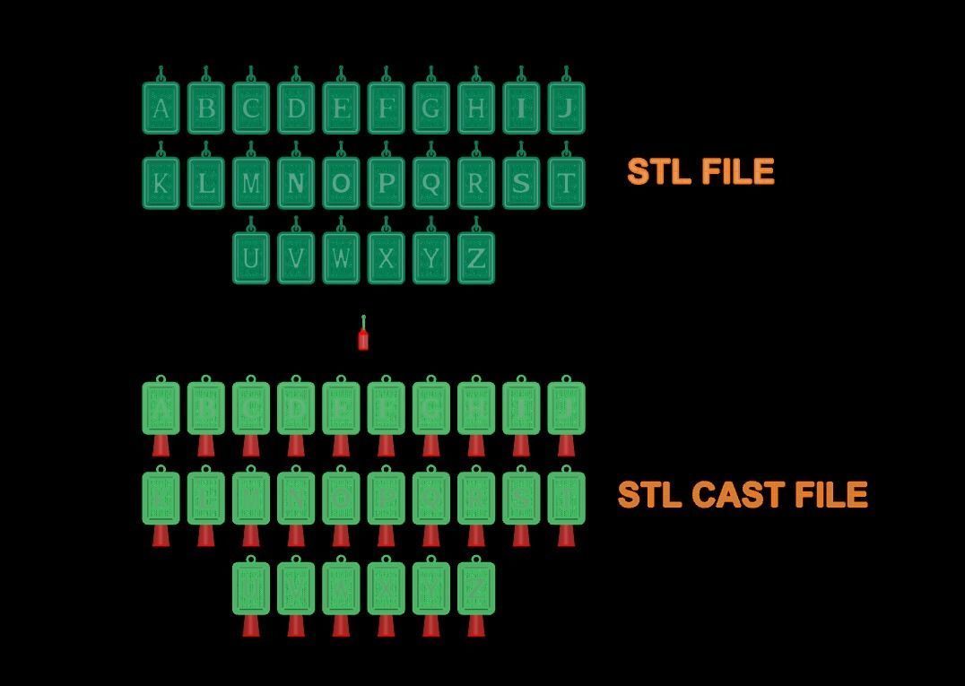 Antique Vintage Style Box Rectangle Letter Frame Pendant STYLE 4 3D print model_11