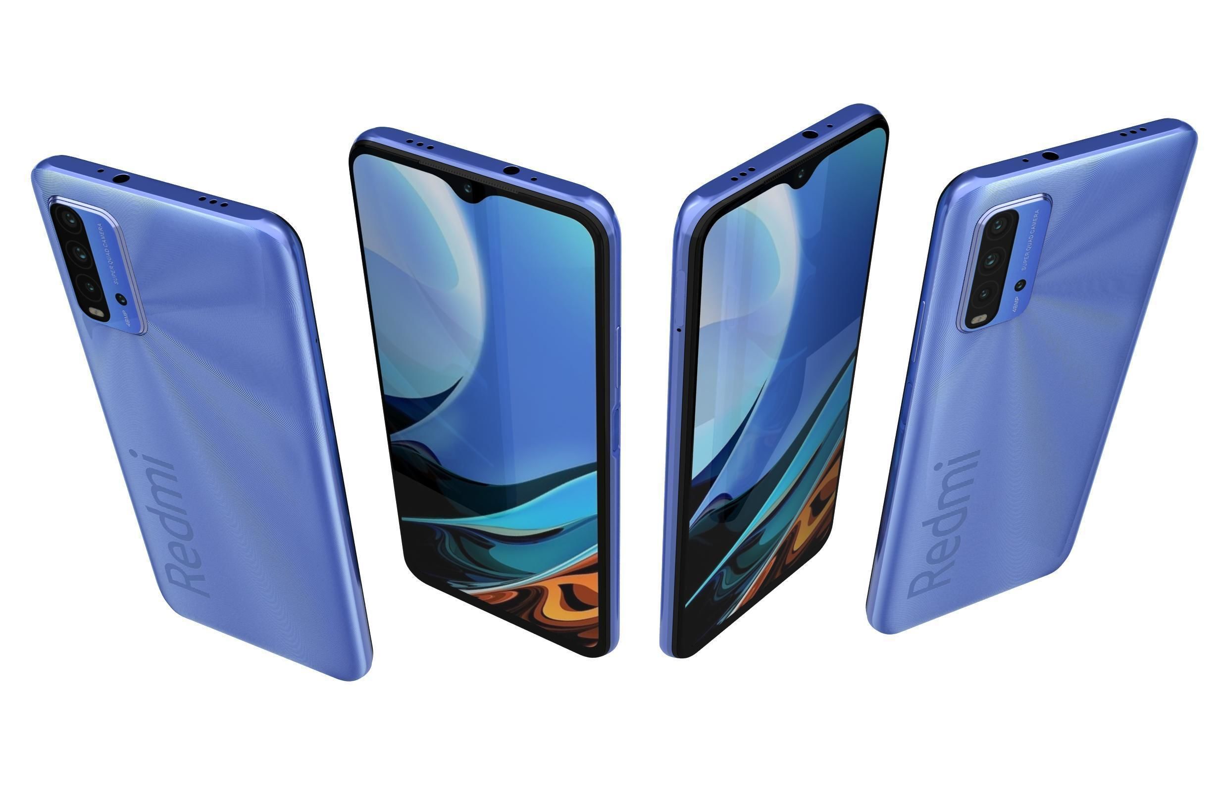 Xiaomi Redmi 9 Power Blazing Blue 3D model_4