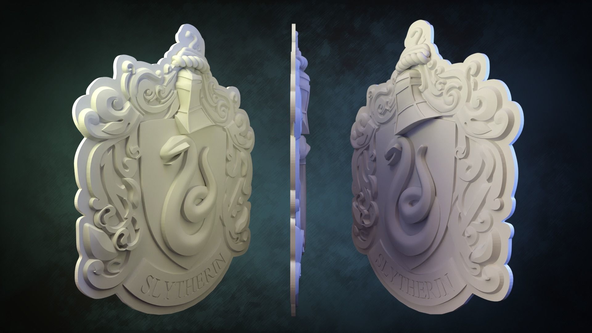 Slytherin House Crest 3D print model_1
