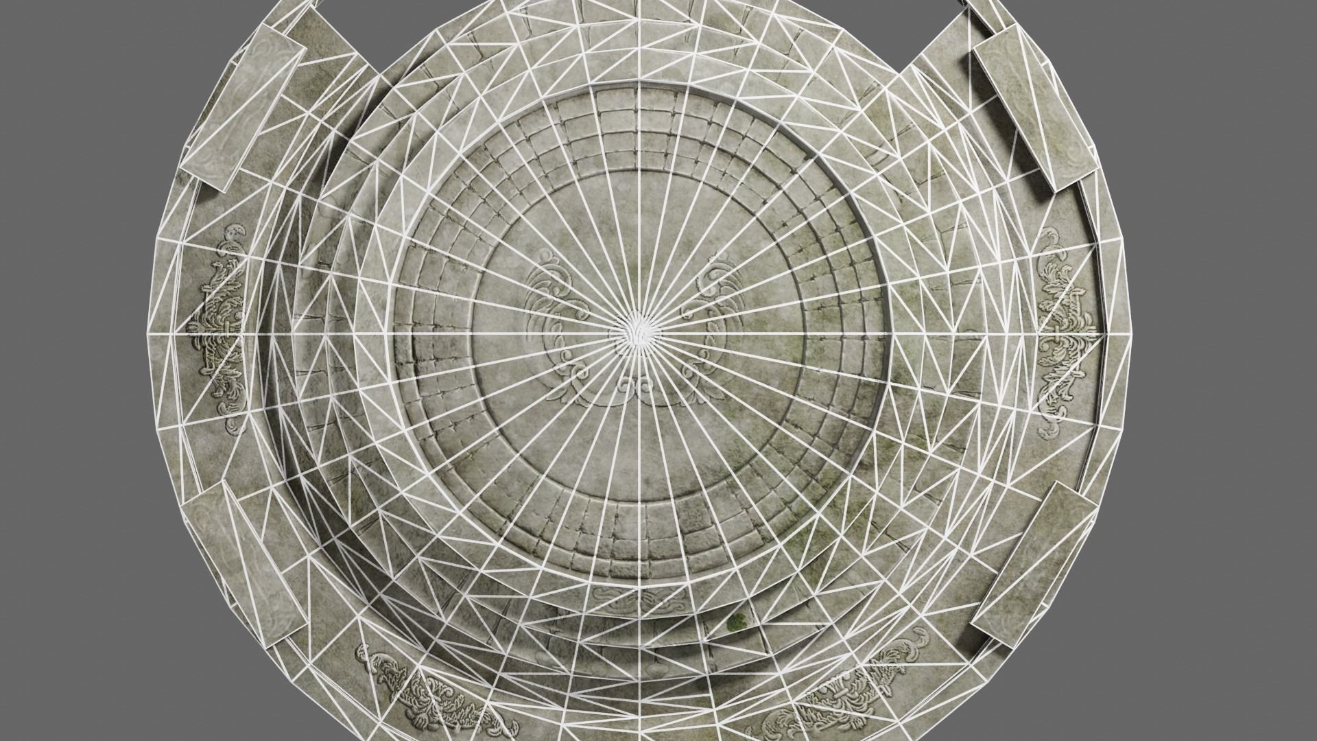 altar circular stone structure Low-poly 3D model_5