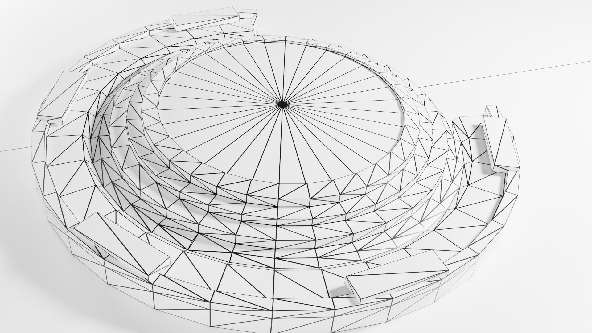 altar circular stone structure Low-poly 3D model_3