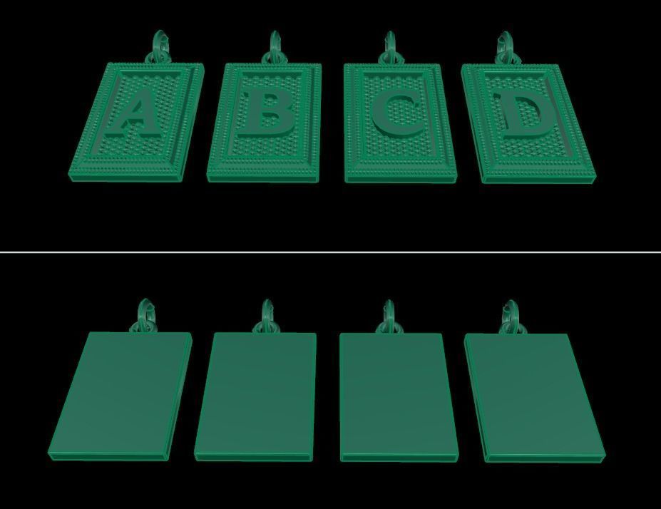 Antique Vintage Style Box Rectangle Letter Frame Pendant STYLE 5 3D print model_15