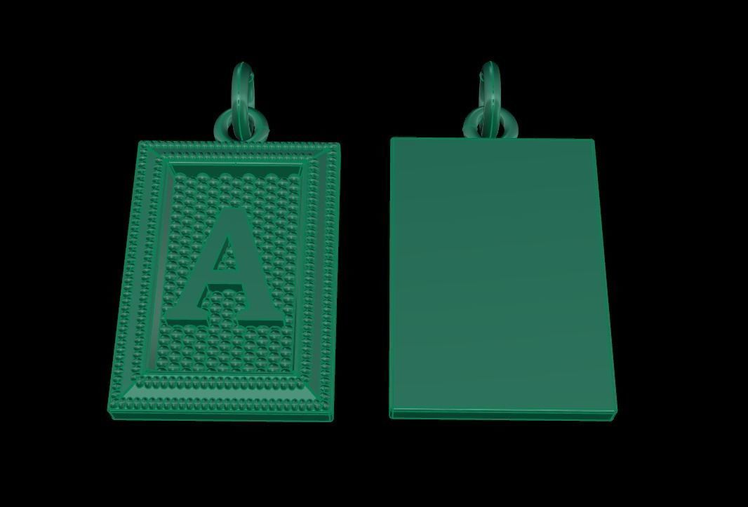 Antique Vintage Style Box Rectangle Letter Frame Pendant STYLE 5 3D print model_16