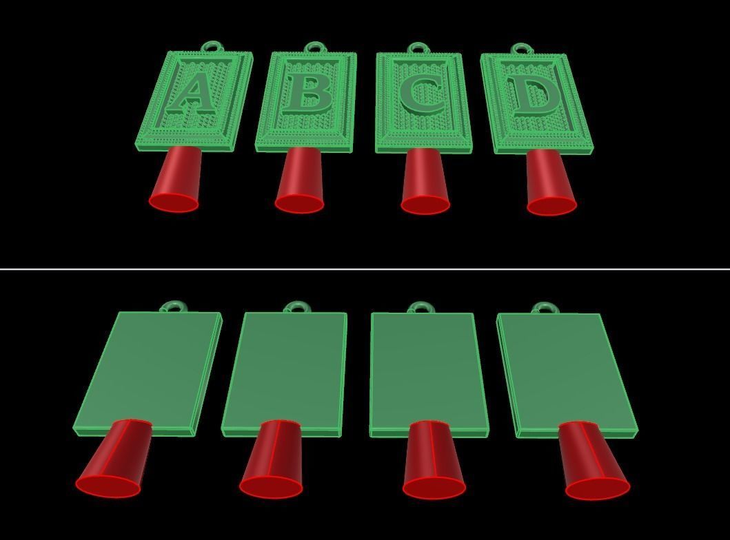 Antique Vintage Style Box Rectangle Letter Frame Pendant STYLE 5 3D print model_14