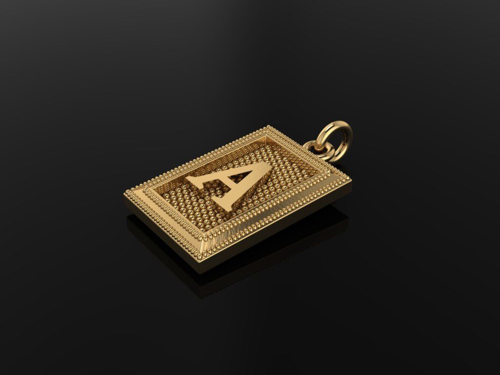 Antique Vintage Style Box Rectangle Letter Frame Pendant STYLE 5 3D print model_5