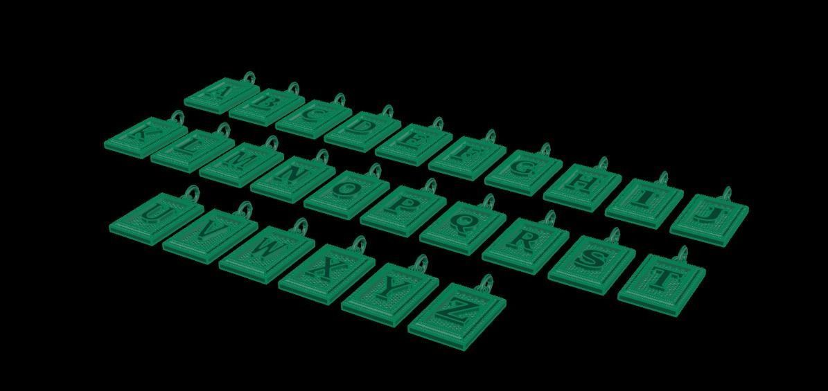 Antique Vintage Style Box Rectangle Letter Frame Pendant STYLE 5 3D print model_12