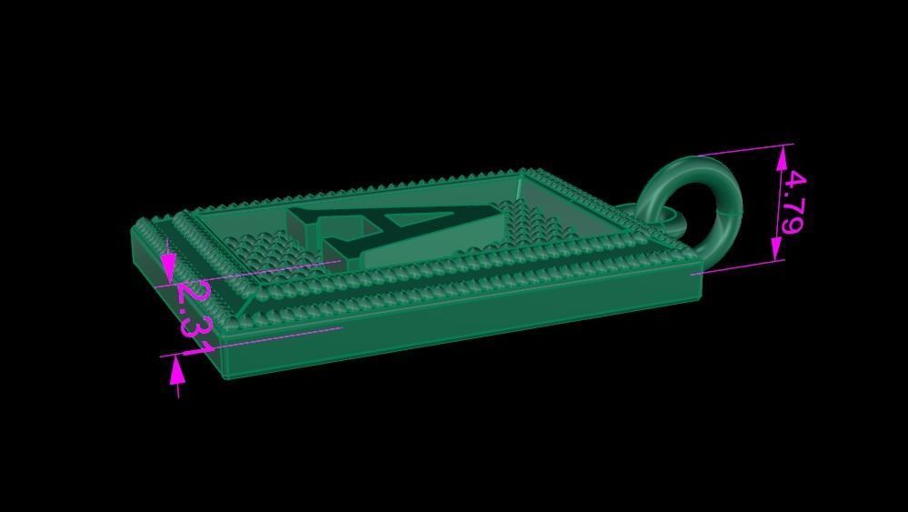 Antique Vintage Style Box Rectangle Letter Frame Pendant STYLE 5 3D print model_11