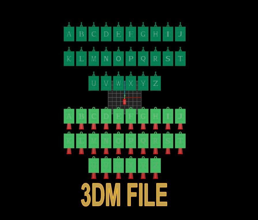 Antique Vintage Style Box Rectangle Letter Frame Pendant STYLE 5 3D print model_7