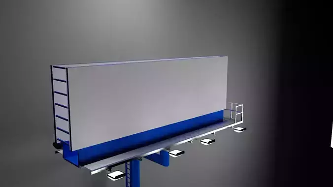 Billboard on pole Low-poly 3D model