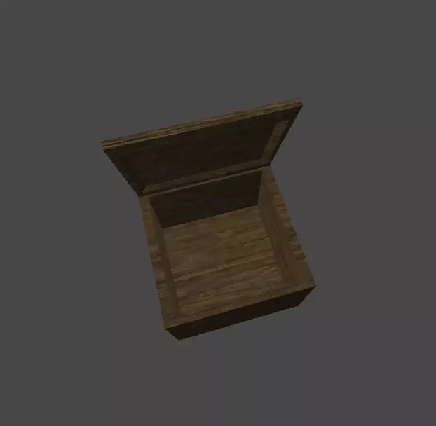 Wooden jewelry box Low-poly 3D model_0