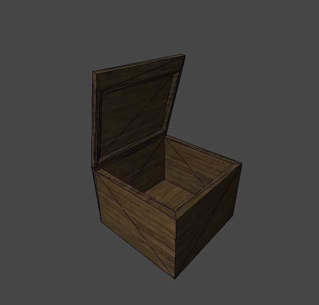 Wooden jewelry box Low-poly 3D model_5
